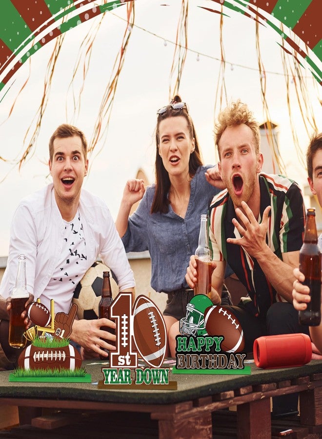 Quzzil 6 Pcs Football First Year Down Birthday Party Decorations Table Centerpiece Decoration Wooden Table Toppers for Football Birthday Party Game - Image 5